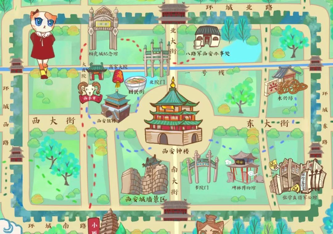 城市地图导览示意