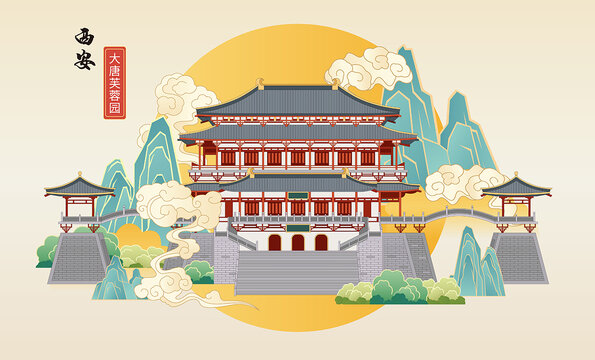 夜游城市灯火氛围